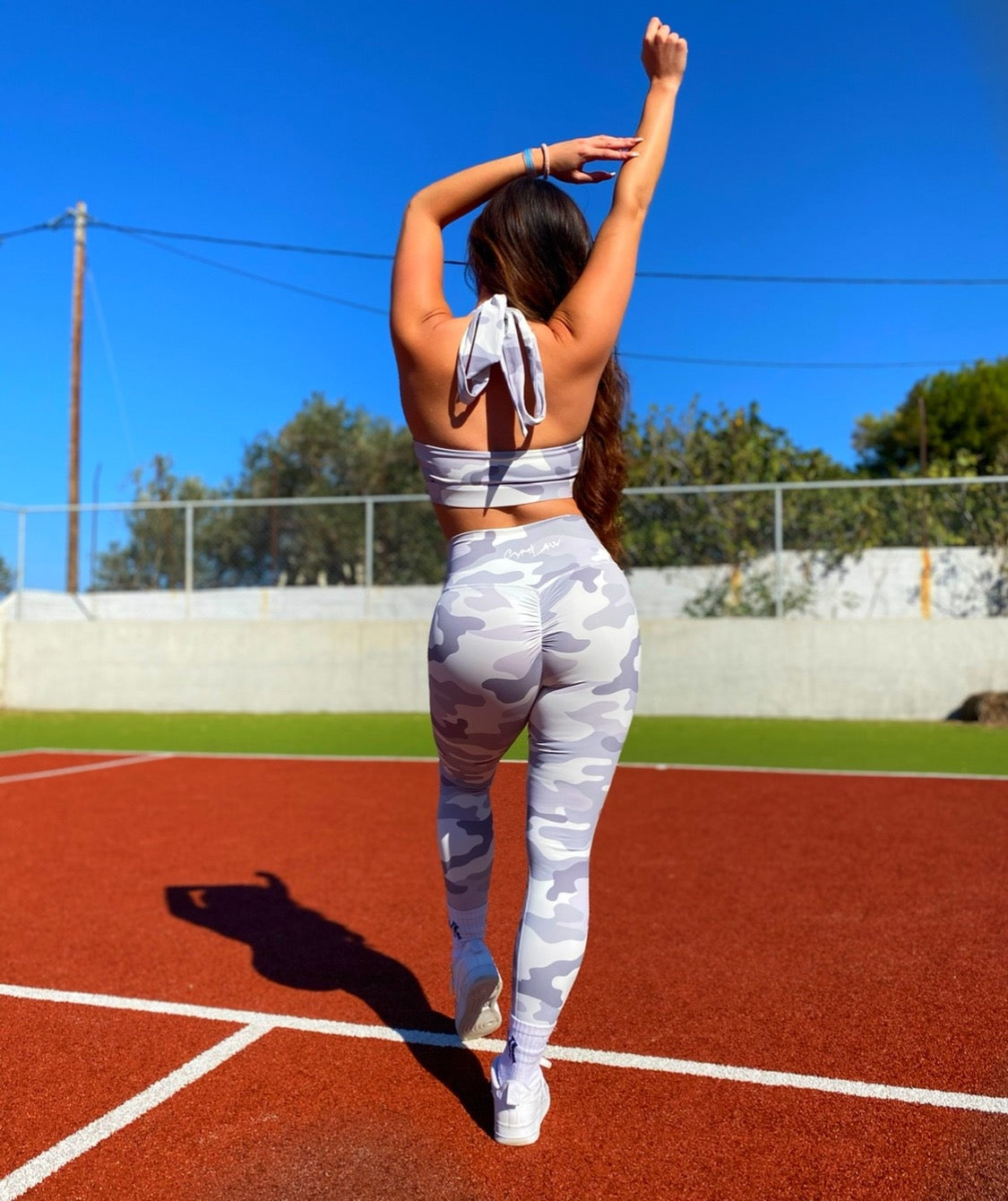 Cloud Camo Allure Camo Halterneck Sports Bra