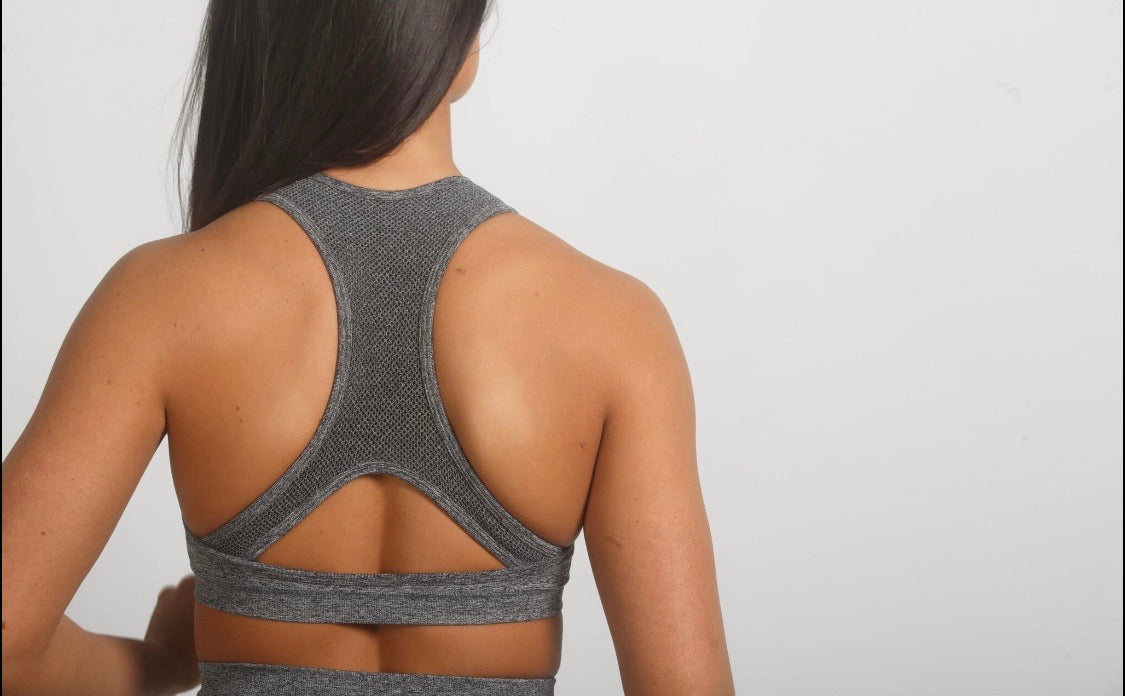 Grey Marl 'Shock' Sports Bra