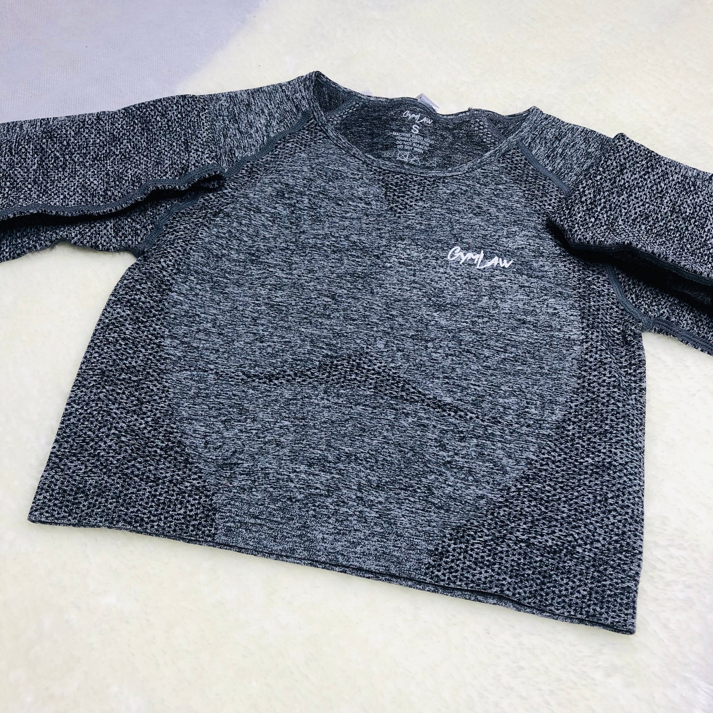 Grey Marl Seamless Crop Top