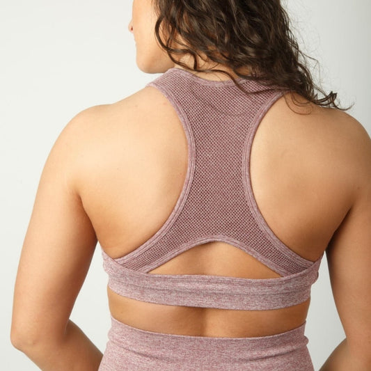 Marl Rose Pink Shock Sports Bra